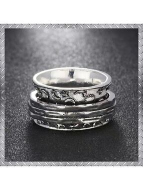Sun and Moon Boho Spinner Ring #1207